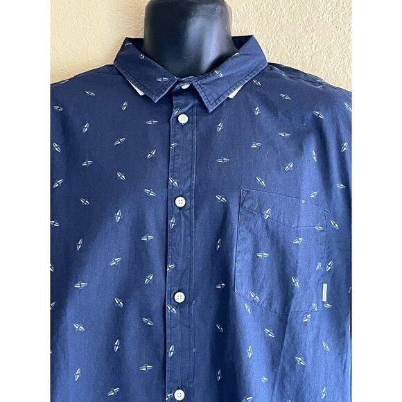 Quiksilver Men's Boredsnap Mini Motif Short Sleeve Button Down Shirt Size XXL - Picture 8 of 11